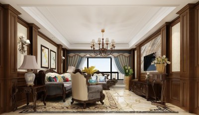 美式客餐厅3D模型下载